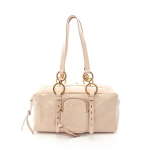 Prada Tangle Shoulder Bag Leather Beige Cream